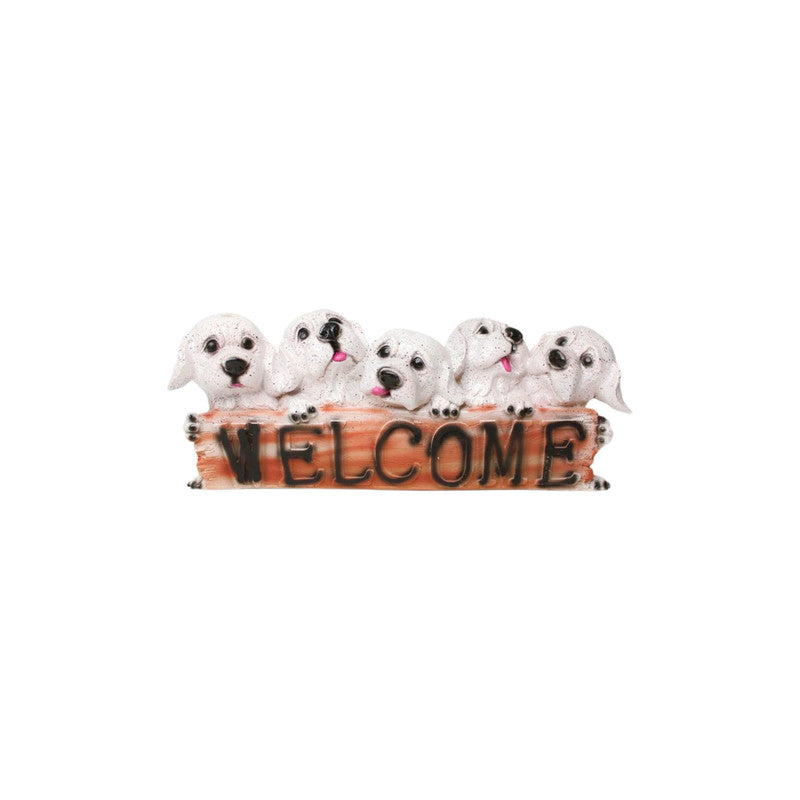 Wonderland resin Welcome dog statue| home décor and gift items