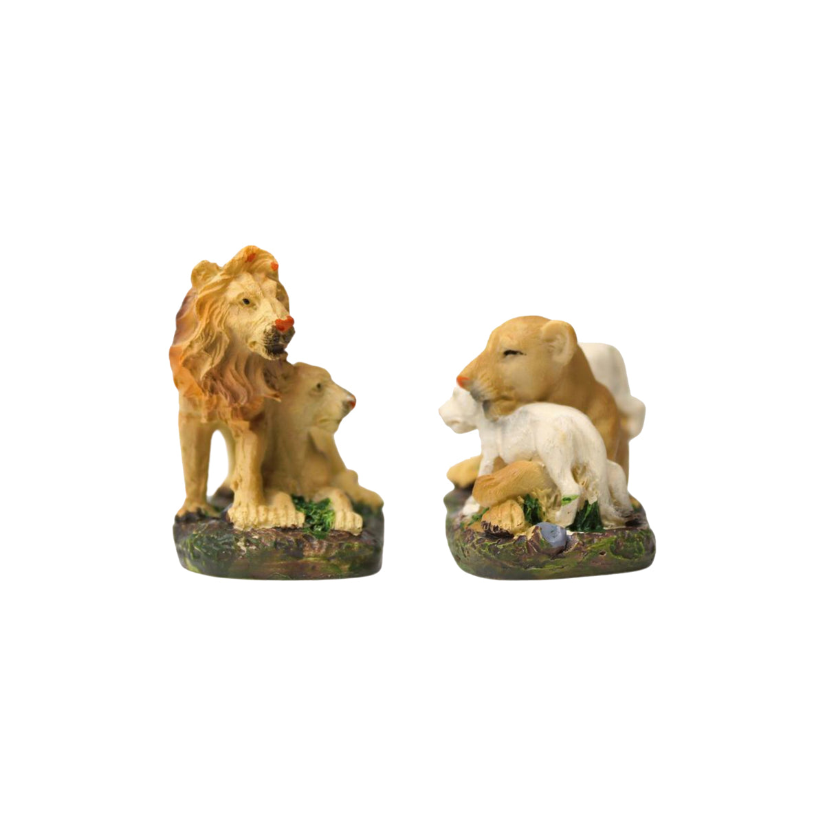 Wonderland resin miniature set of 2 lions|Tray Gardening Décor