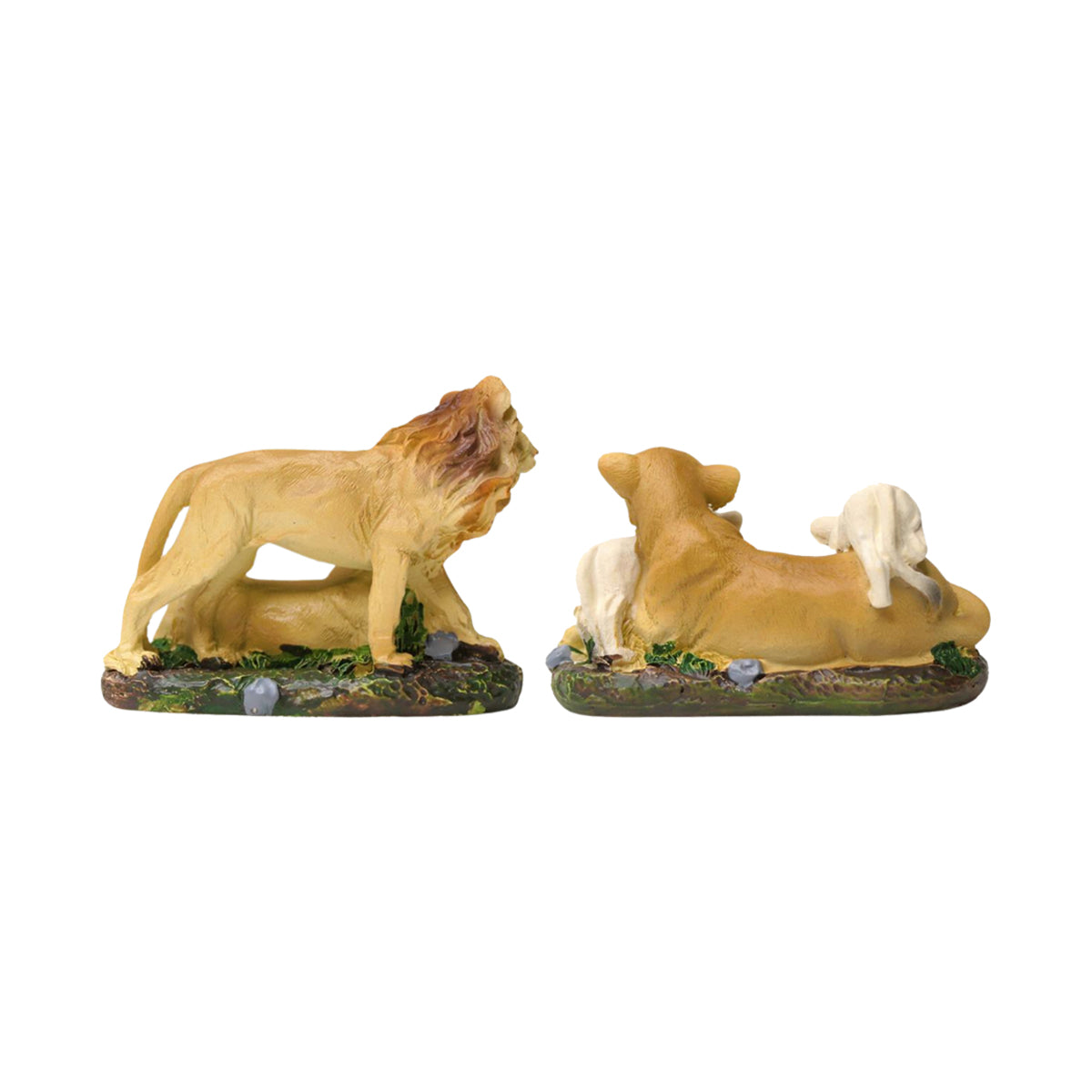 Wonderland resin miniature set of 2 lions|Tray Gardening Décor