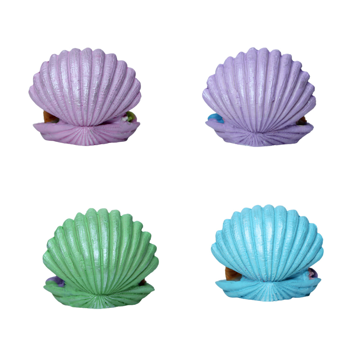 Miniature toys Set of 4 Mermaid inside sea shell (Miniature Fairy Garden Accessoriesfor DIY tray garden Plant Décor)