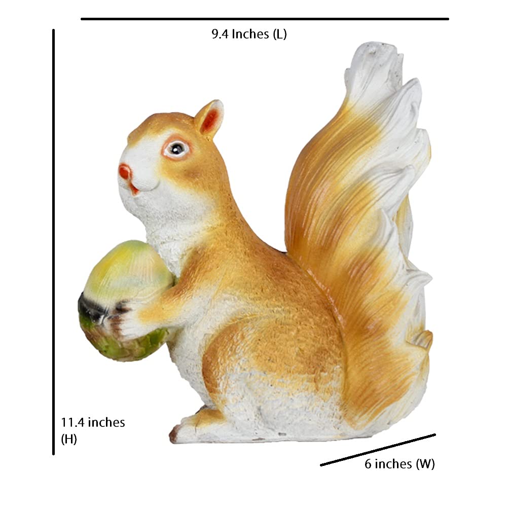 Wonderland SET of 2 Squirrels statue | Material Resin | Length 10 Inches | for Inside or Outside your home | garden decor, garden decoration, home decor, squirrel statue, balocny decoration