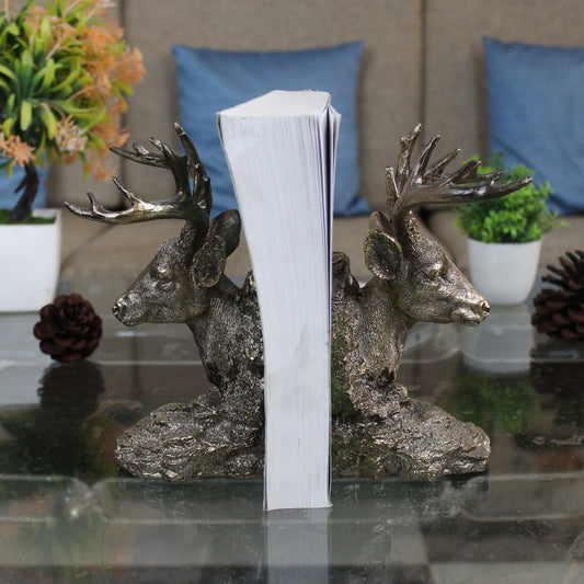 SET of 2 Book Ends, Deer or Stag Shaped for Books, CDs, Magazines, gifting