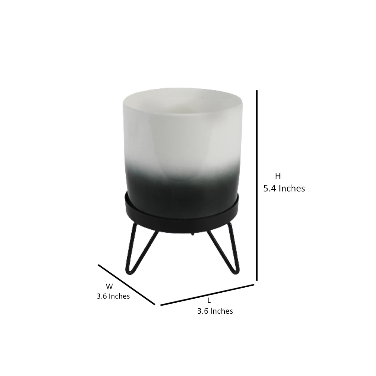 Wonderland Ceramic  Black flame pot with stand