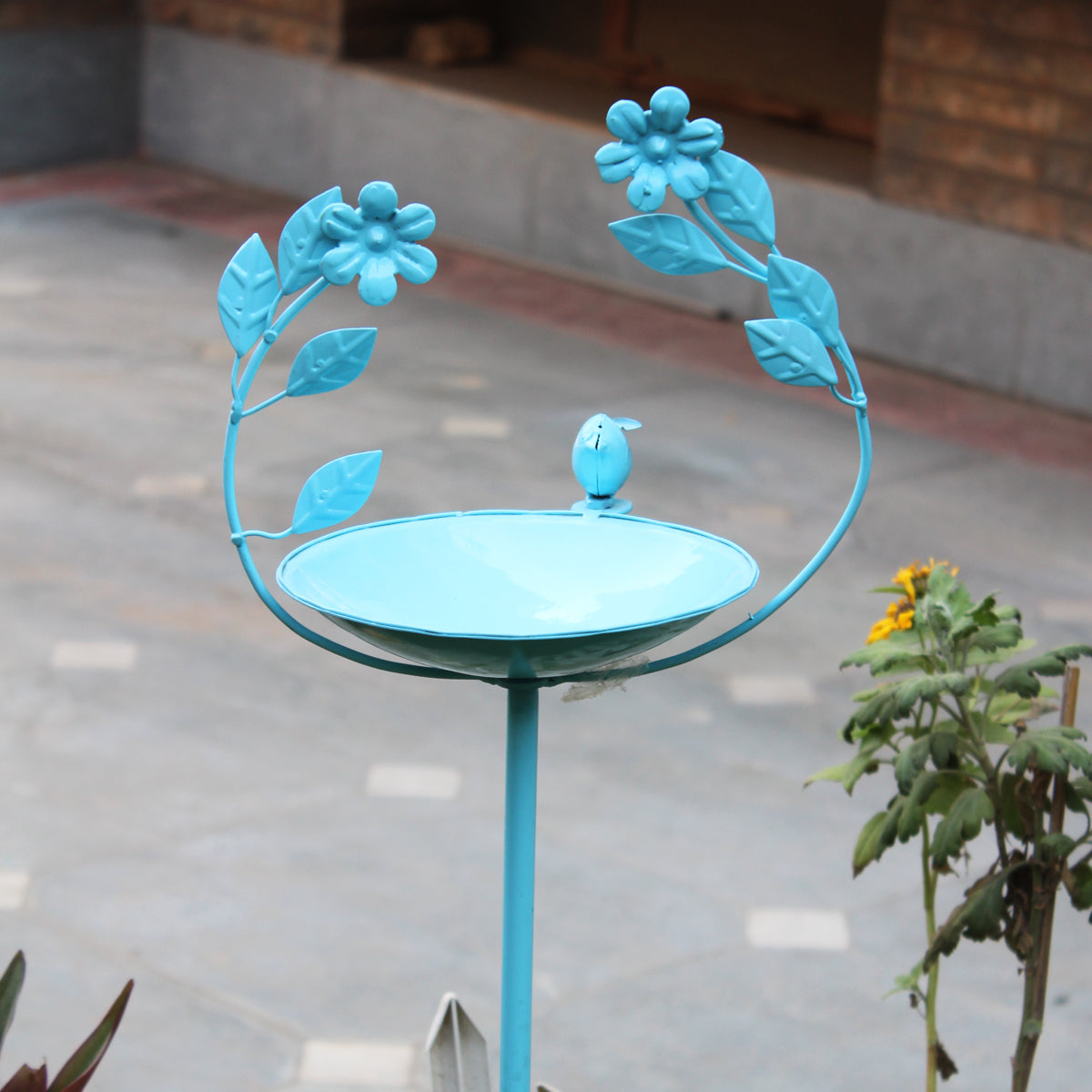 Wonderland Metal 2 in 1  Birdfeeder and birdstand  Stand Blue Color