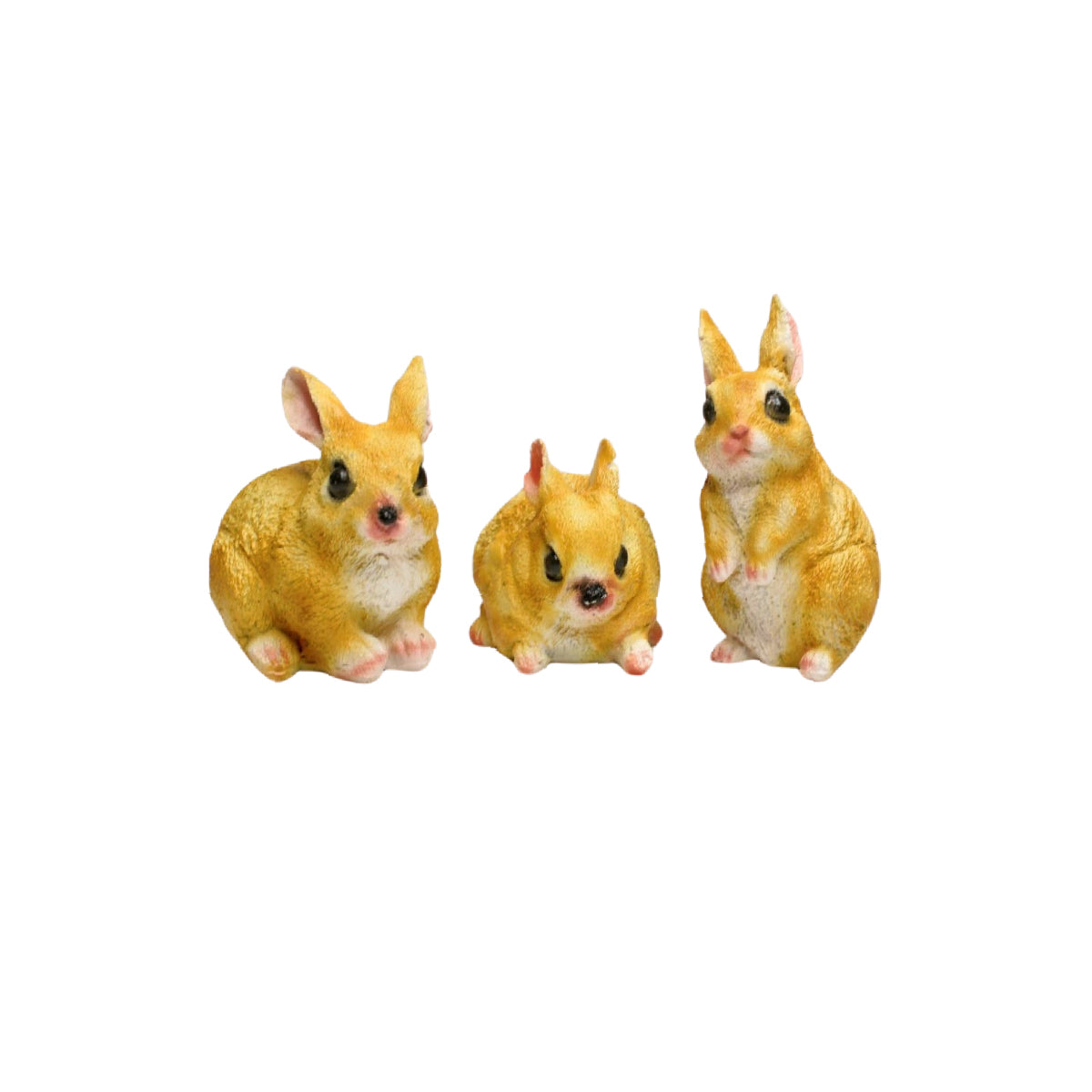 Wonderland  (set of 3 ) white 4 inch height color set of resin rabbit | cute balcony decoration