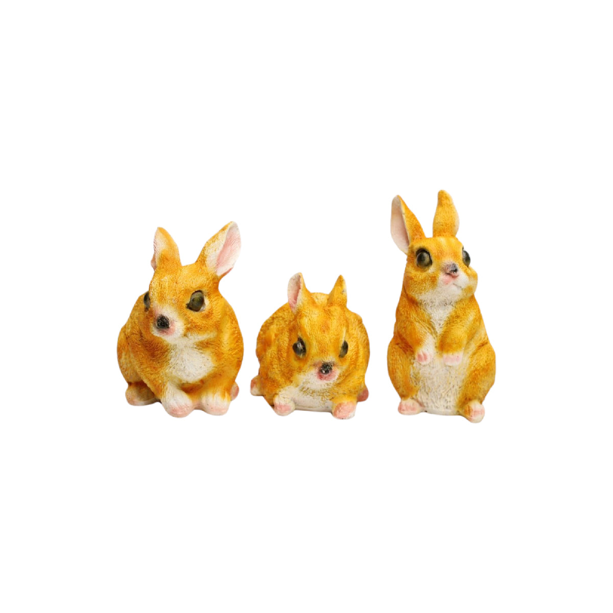 Wonderland (set of 3 ) 4 inch height Yellow color set of rabbit | garden bunny rabbit statue