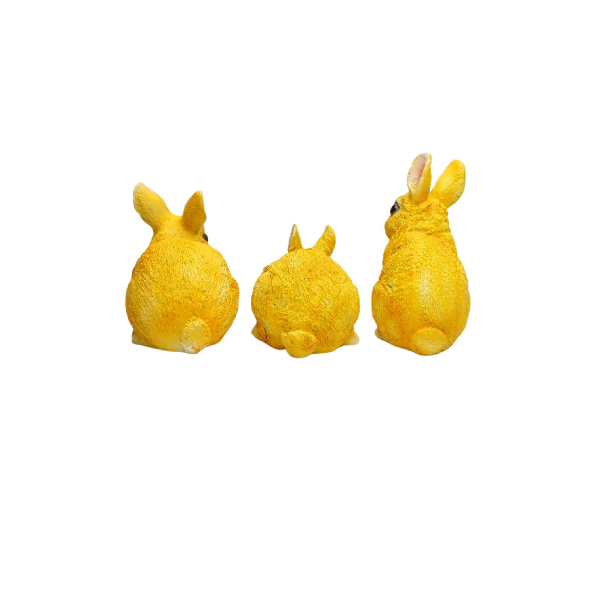 Wonderland (set of 3 ) brown 4 inch height color set of rabbit | bunny resin garden décor