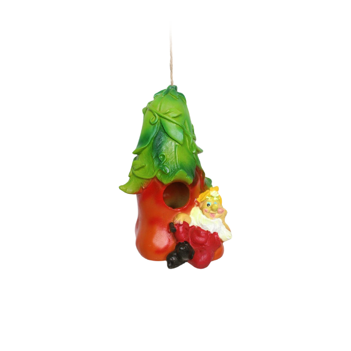 Wonderland Brinjal house with gnome | hanging decorative birdhouse in resin