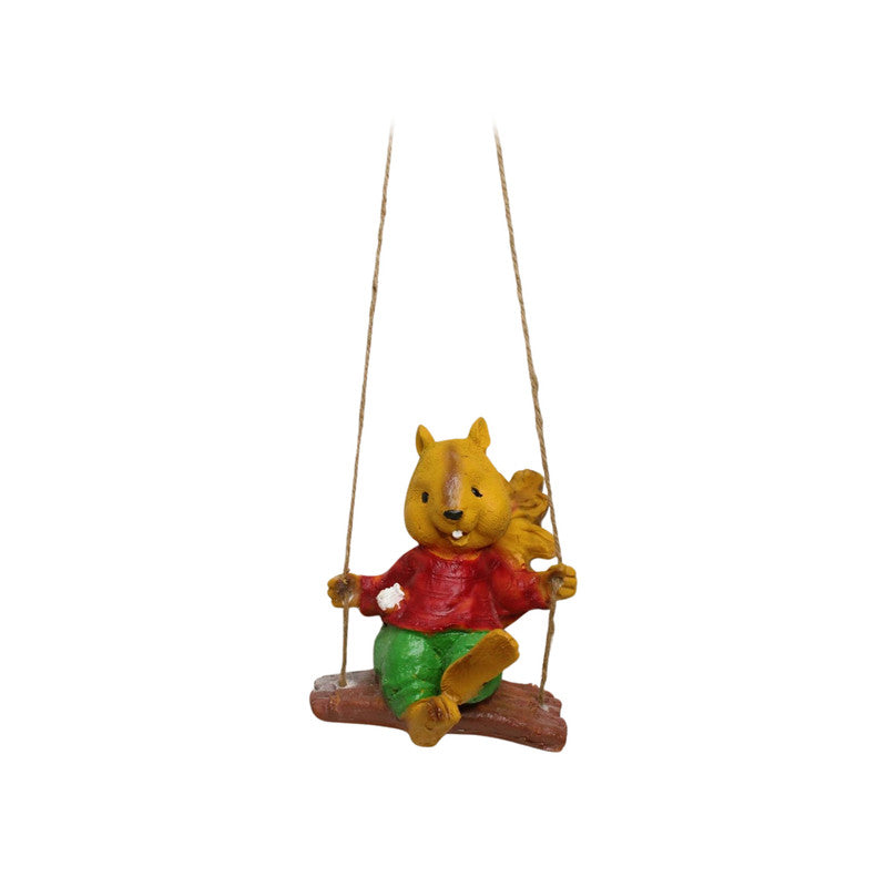 Wonderland Resin Hanging Boy Squirrel Statue for Garden Decor