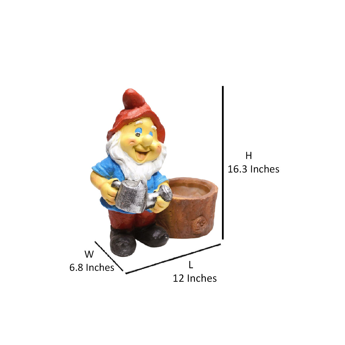 Wonderland Gnome Planter Red Cap|Gnome Flower Pot|Decorative Gnome Planter