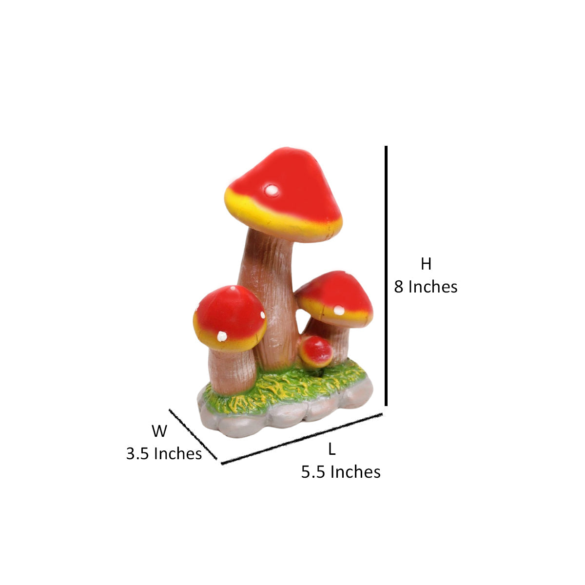 Wonderland resin mushroom garden décor in red| garden statue |Outdoor mushroom sculpture|Whimsical garden mushroom