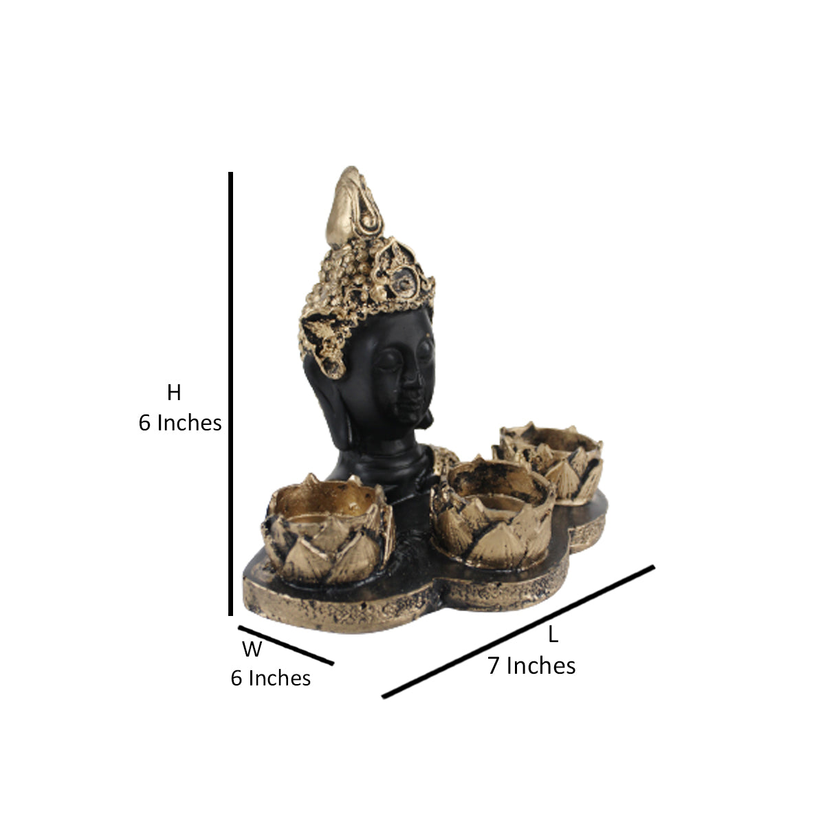Our Green Window Buddha Idol Statue Showpiece With (Golden )Candle Holder for Living Room Home Décor and