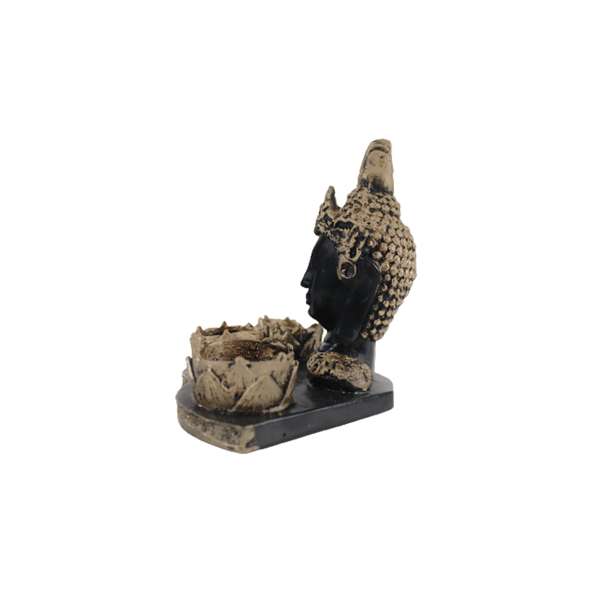 Our Green Window Buddha Idol Statue Showpiece With (Golden )Candle Holder for Living Room Home Décor and