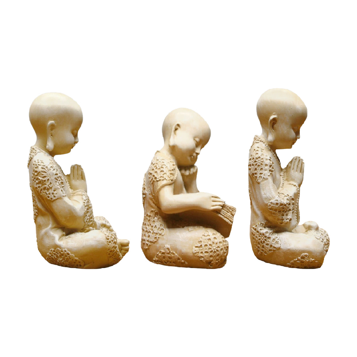 Wonderland ( set of 3)   6.5 inches height Baby monk | zen buddha monk statues