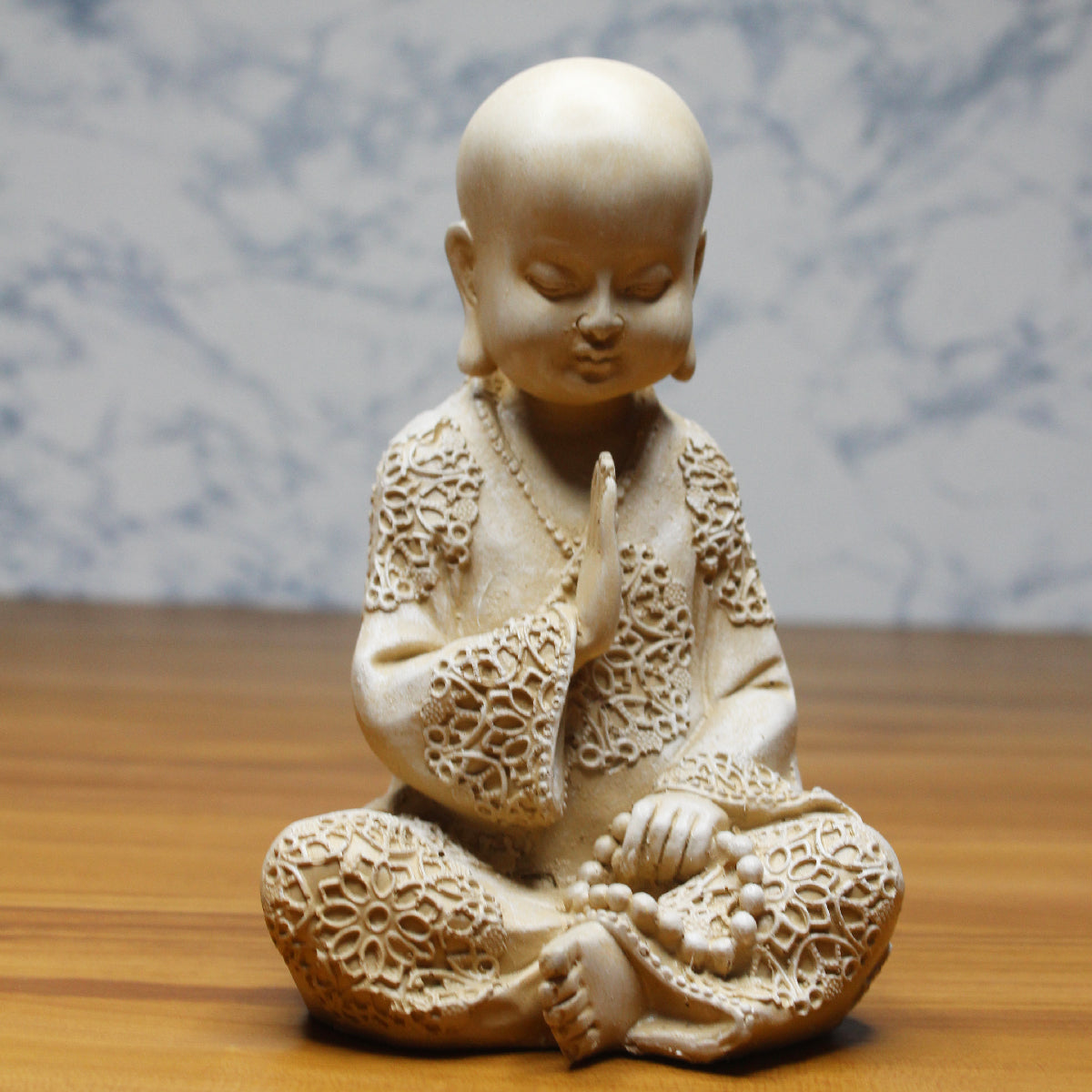 Wonderland  6.5 inches height Baby monk in prayer position| resin monk statue| zen buddha statue