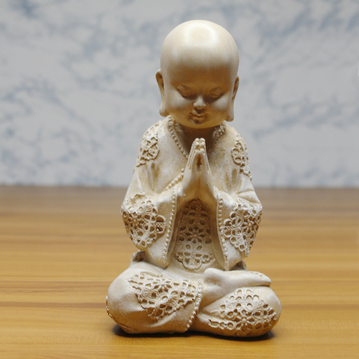 Wonderland 6.5 inches height Baby monk in namaste position | resin indoor and  outdoor decoration item