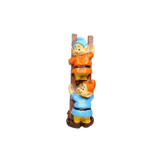 Wonderland  Resin Funny 2 Gnomes on Ladder Santa Idol, Standard (Style 03)