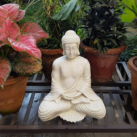 Buddha Statue for Home and Garden Decoration (Beige)