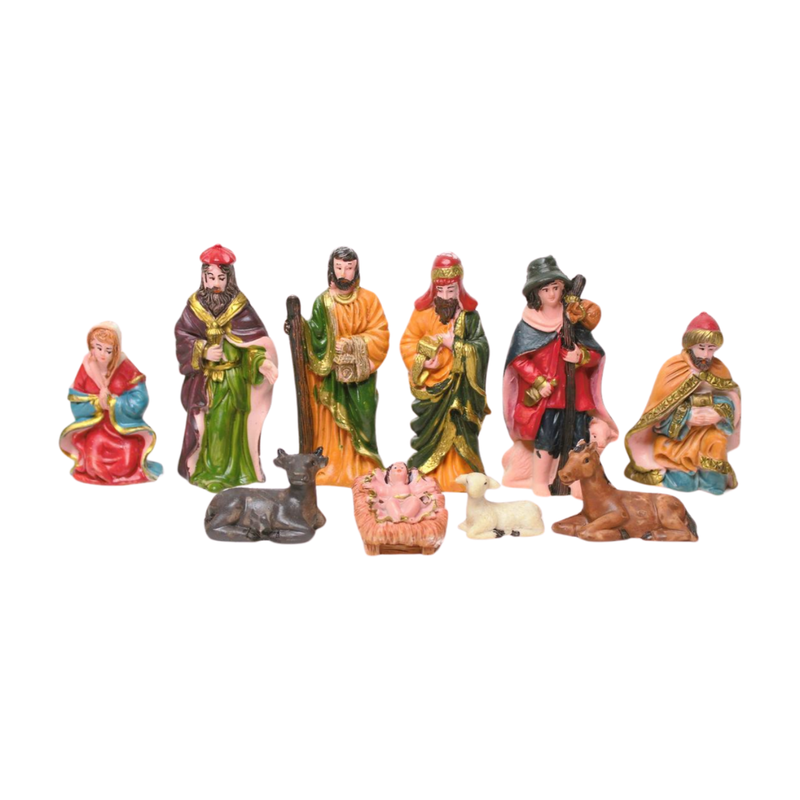 Wonderland Christmas crib nativity figures, set of 10