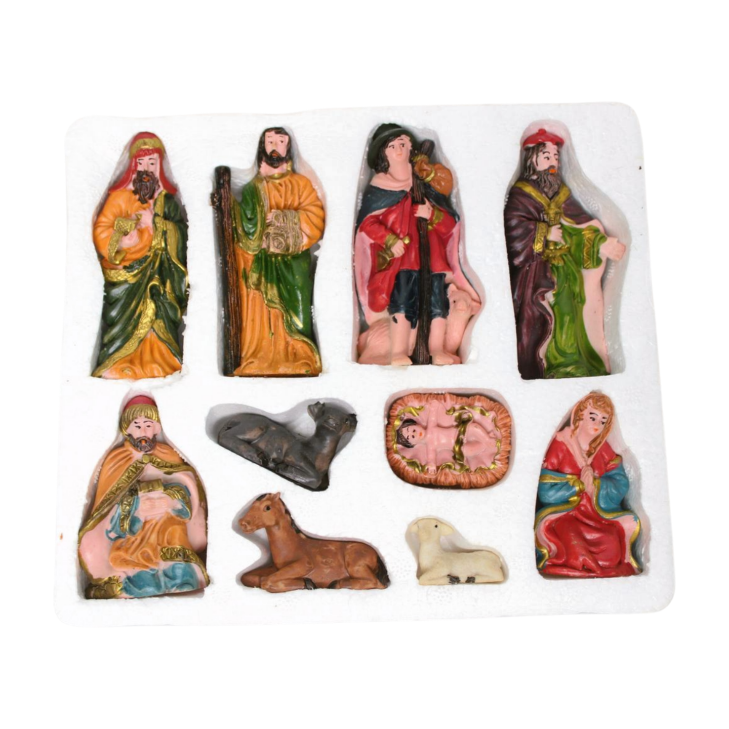 Wonderland Christmas crib nativity figures, set of 10