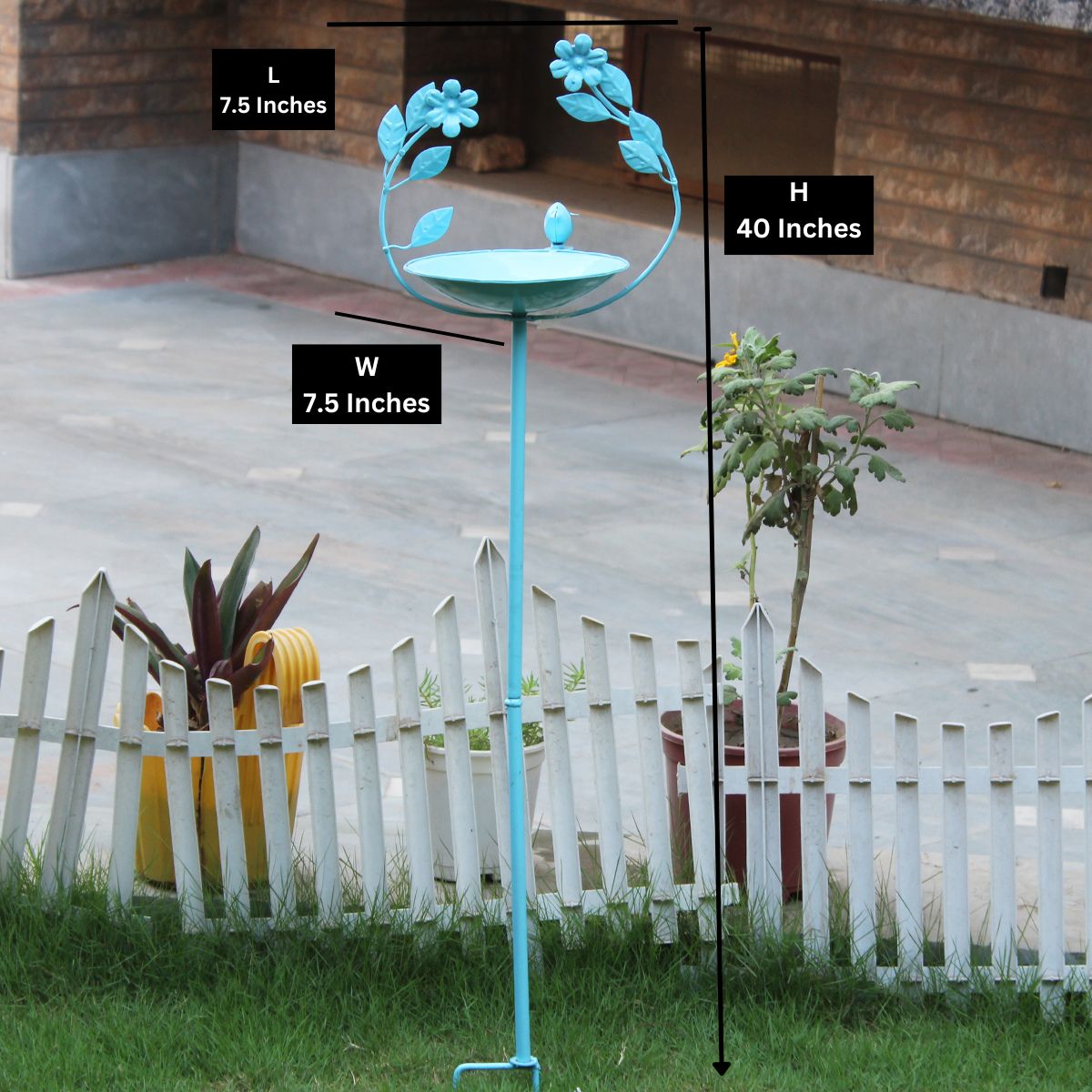 Wonderland Metal 2 in 1  Birdfeeder and birdstand  Stand Blue Color