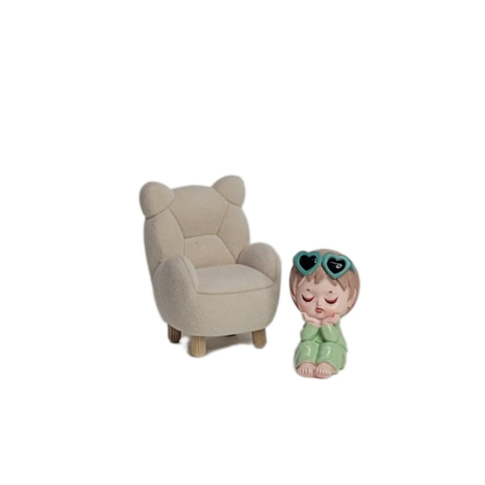 Wonderland Imported Resin Green Girl on Sofa | Shelf Décor | Miniature Figurine| Shelf Décor | Resin Home décor | Gift Items