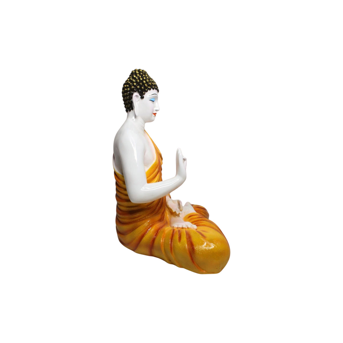 Wonderland 2ft Ashirvad Avastha Buddha Resin Statue, showpiece, Gift (Orange)