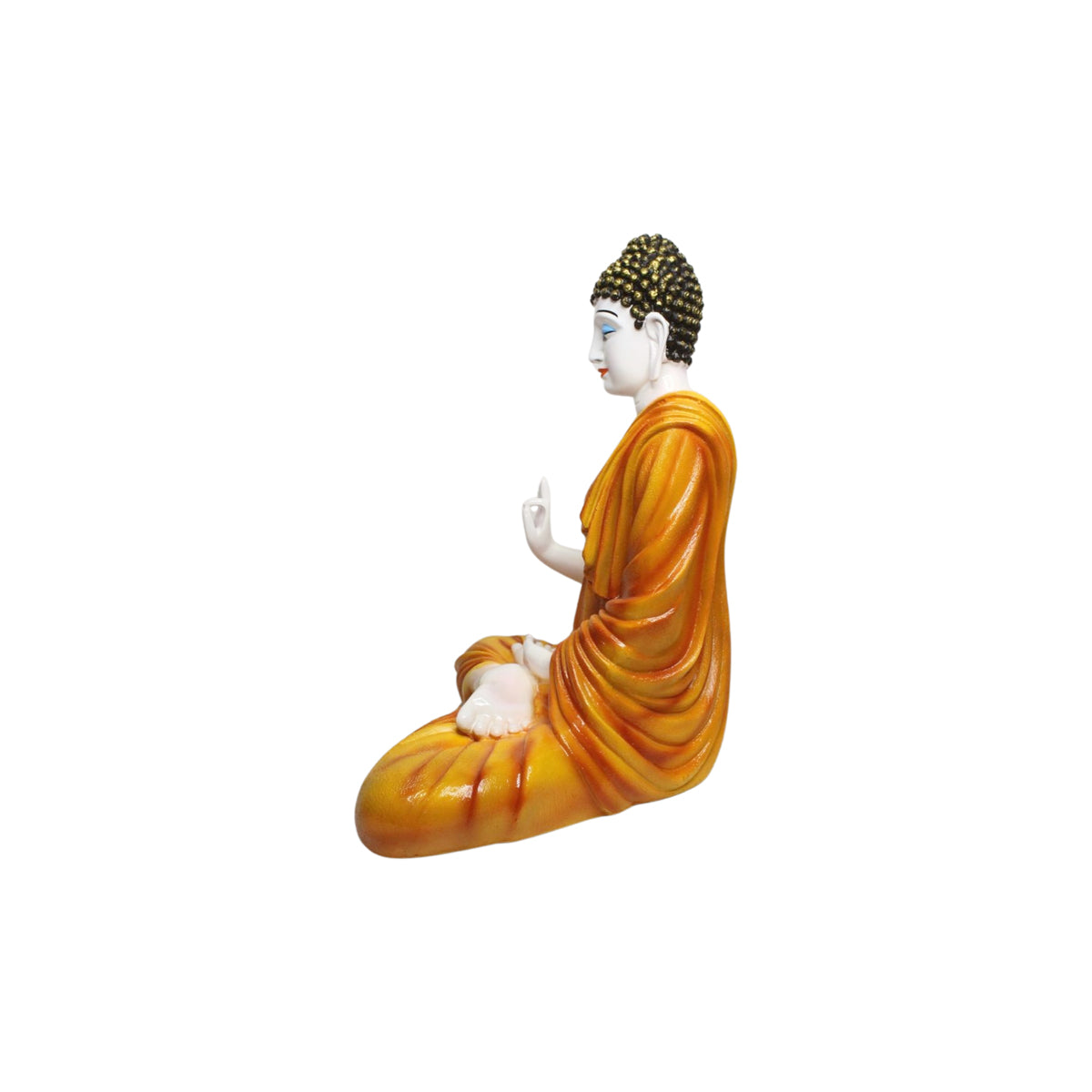 Wonderland 2ft Ashirvad Avastha Buddha Resin Statue, showpiece, Gift (Orange)