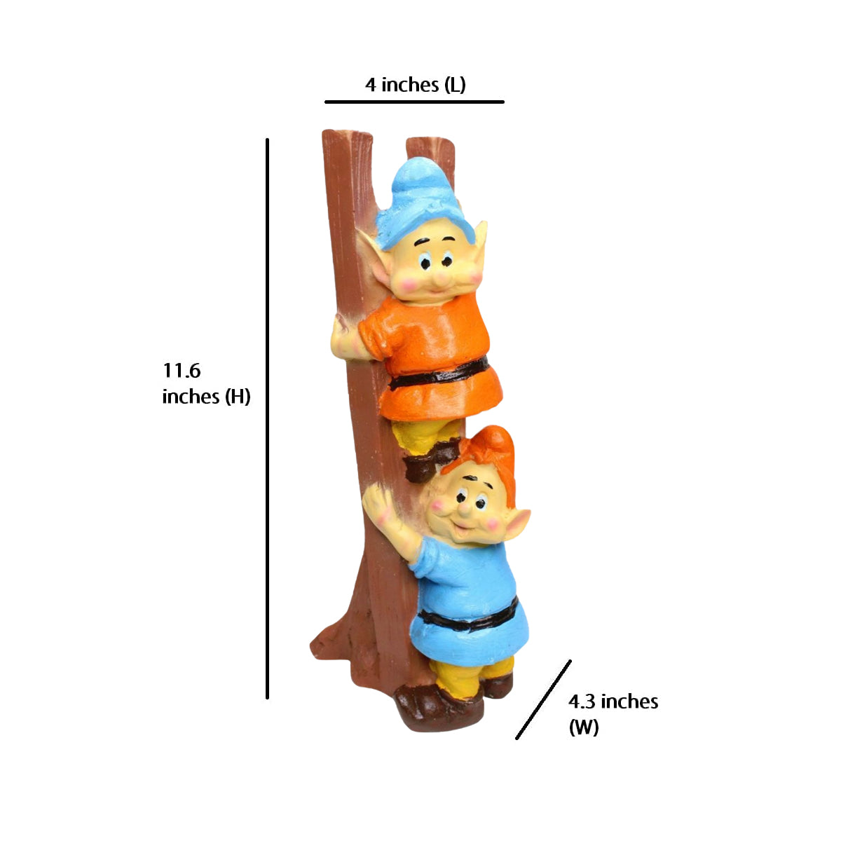 Wonderland  Resin Funny 2 Gnomes on Ladder Santa Idol, Standard (Style 03)