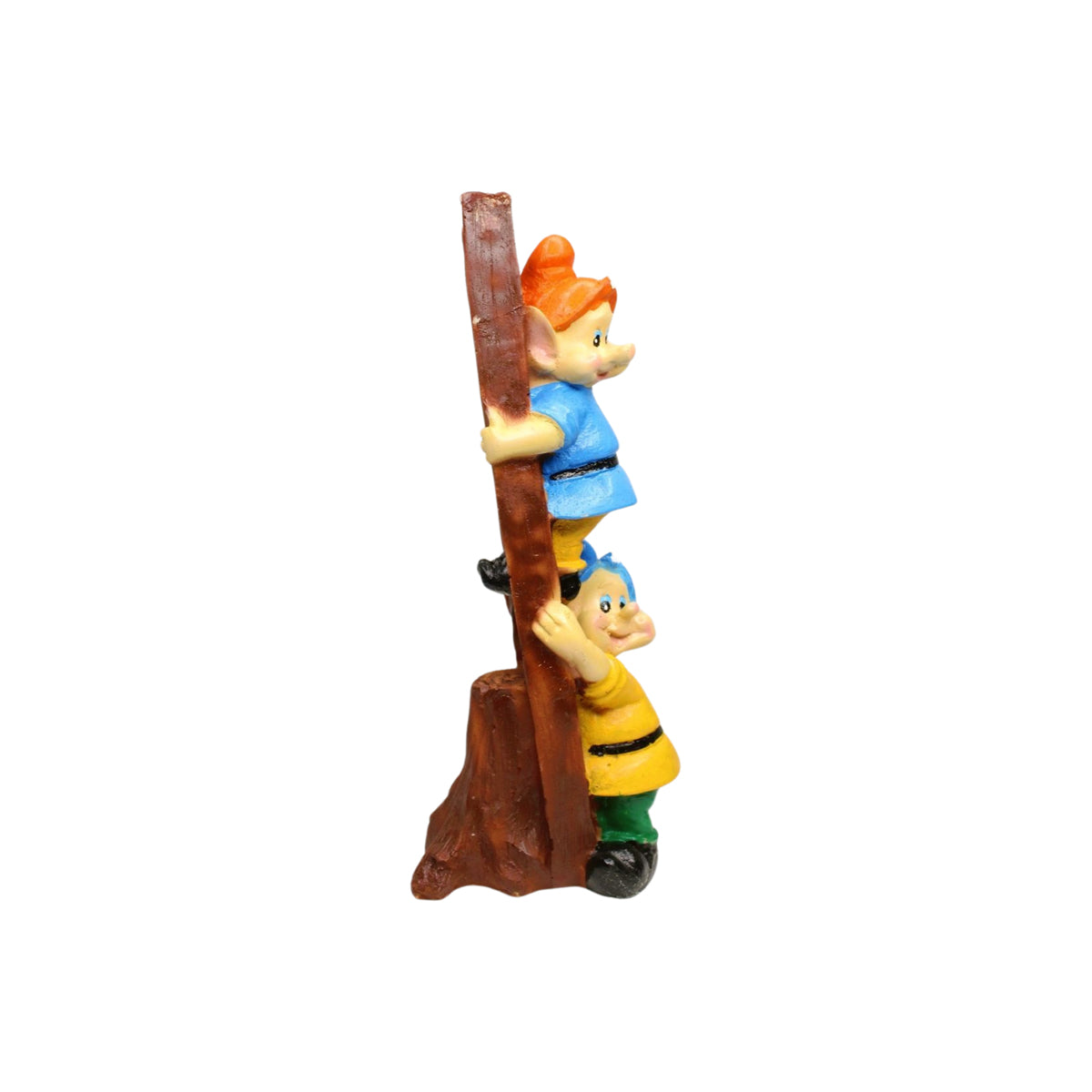 Wonderland  Resin Funny 2 Gnomes on Ladder Santa Idol, Standard (Style 01)