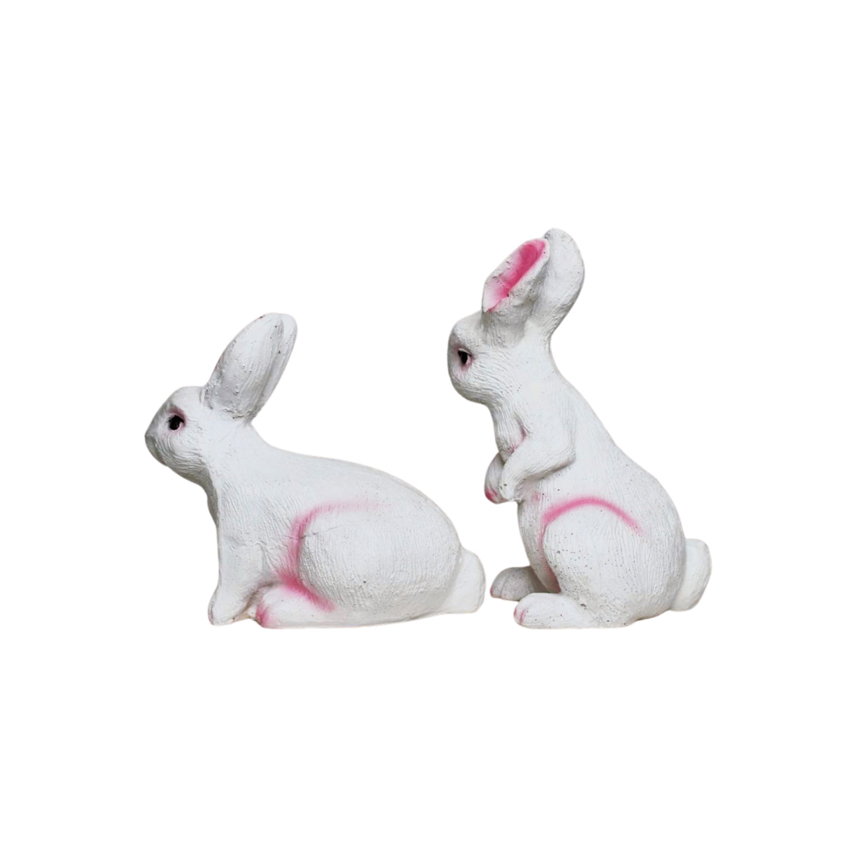 Wonderland ( Set of 2)  Resin Sitting and Standing Rabbits, Resin Statues for Garden Decor, Balcony Decoration, Home Decor, Home Decoration