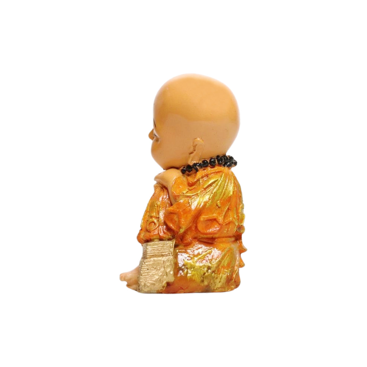 Wonderland Thinking Baby Monk (Orange) statue for Home Décor, showpiece, gift, resin statue