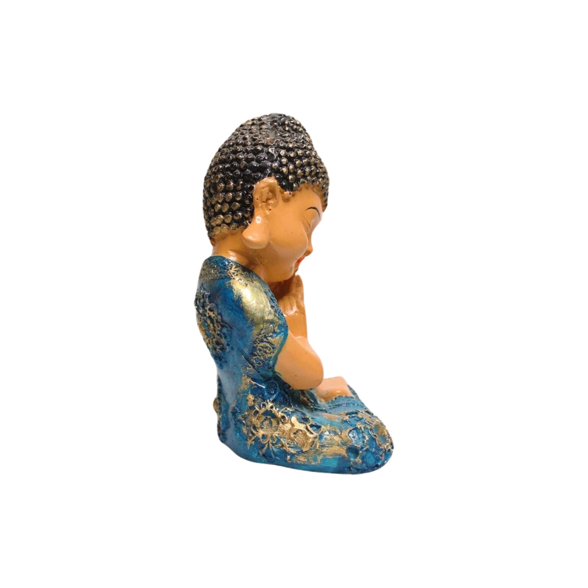 Wonderland Thinking Baby Monk (Blue) showpiece, statue, idol, home decor items for living rooms, garden, balcony