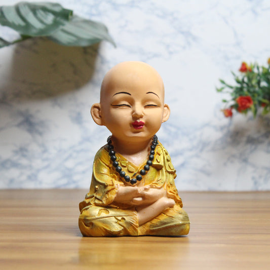 Wonderland Meditating Baby Monk statue for Home Décor, showpiece, gift, resin statue