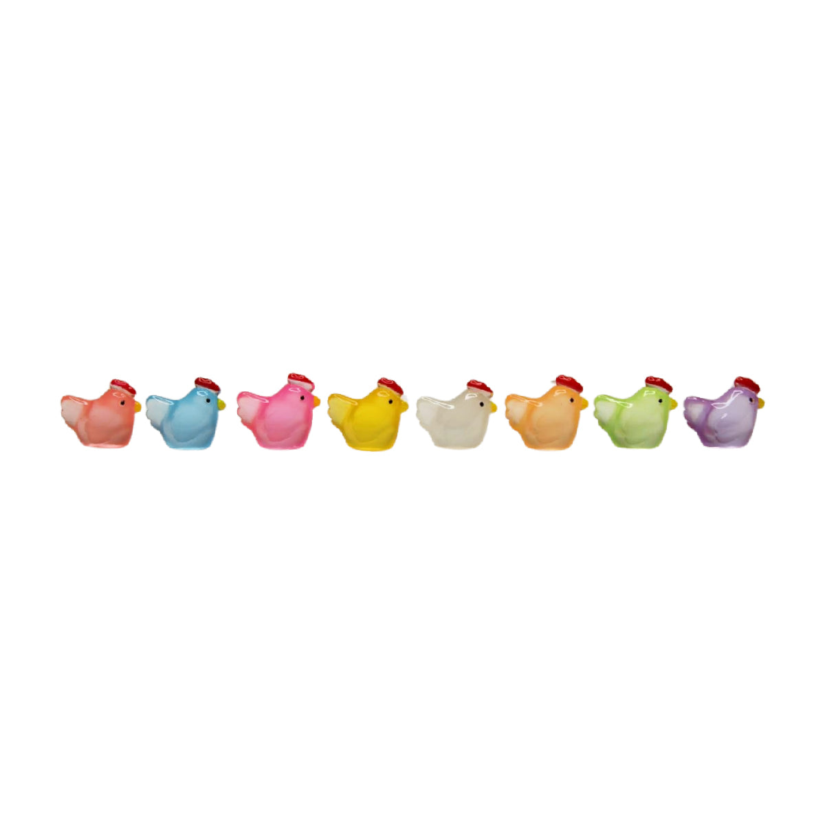 Wonderland imported miniatures ( pack of 8) glow hens