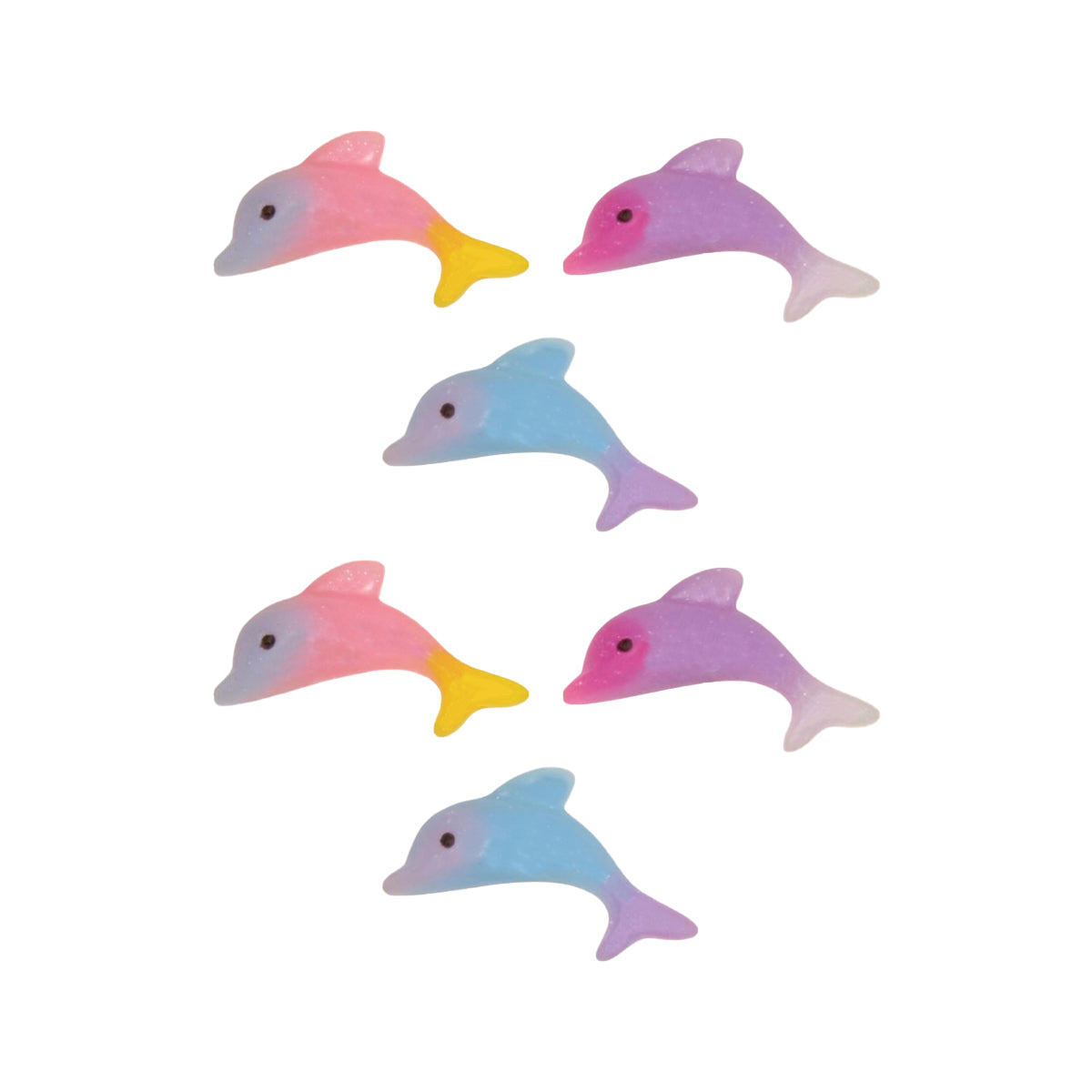 Wonderland imported miniatures ( pack of 6 ) glow dolphins