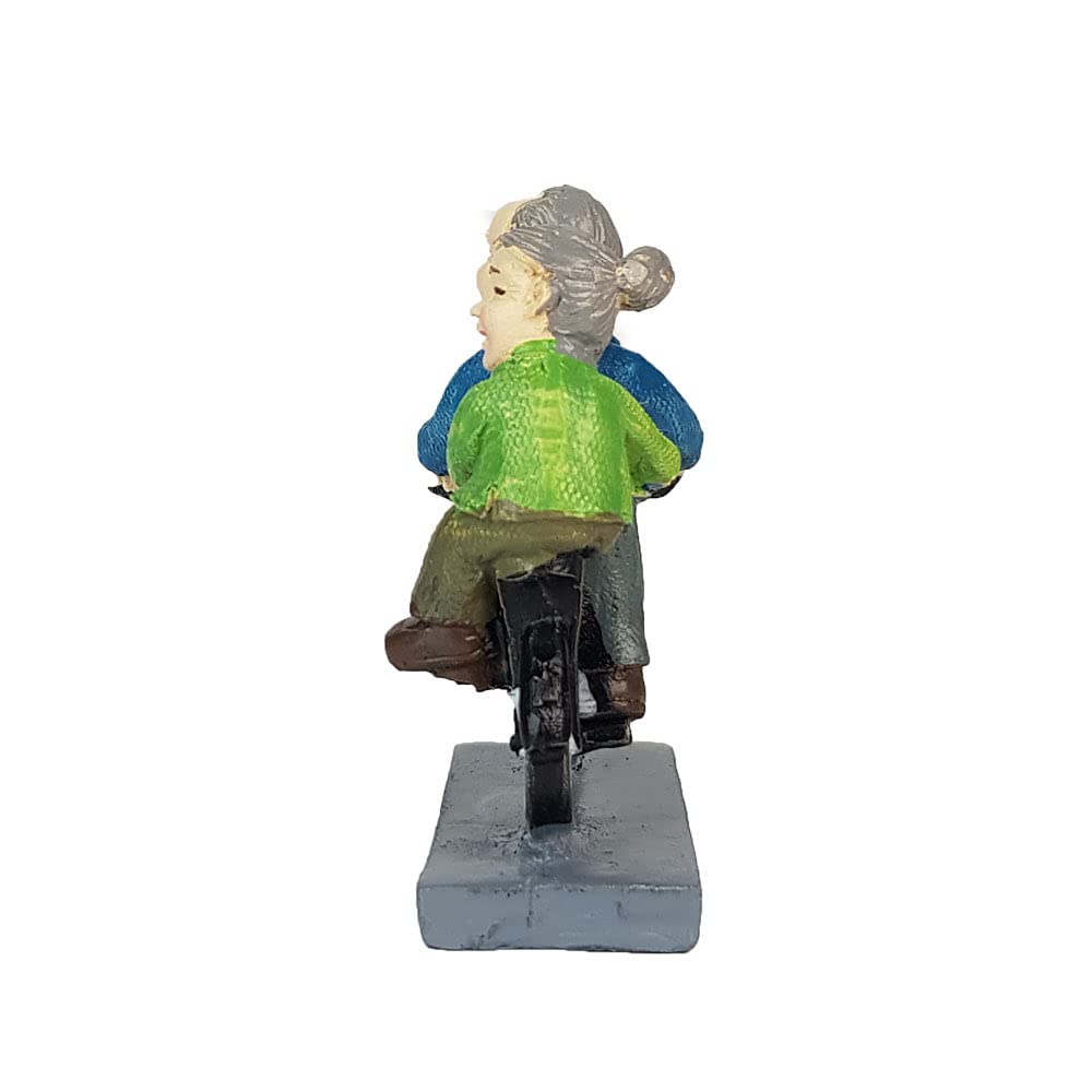 Old Couple on Cycle (Single pc) Miniature Garden Decorations, Terranium décor, Miniature Fairy Garden