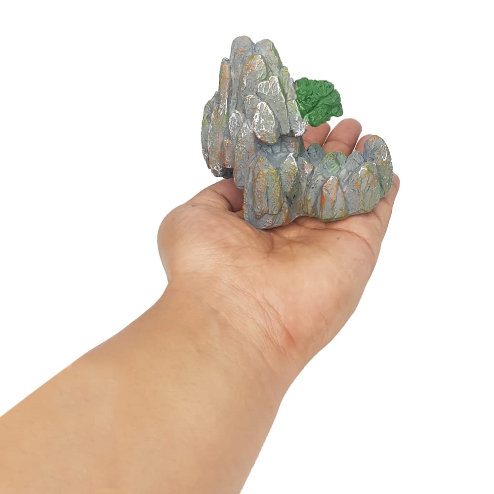 Wonderland SET of 2 Rock Statue | Size 3.5 Inches | Material Resin | Garden, Bonsai Miniature for landscape decoration,Plants (tray gardening, miniature toys), doll house accessories