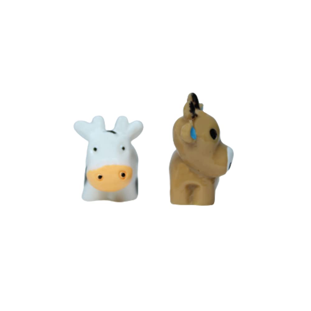 (Set of 10) Brown Cow Miniature Fairy Garden Toys, Miniature Garden Decorations