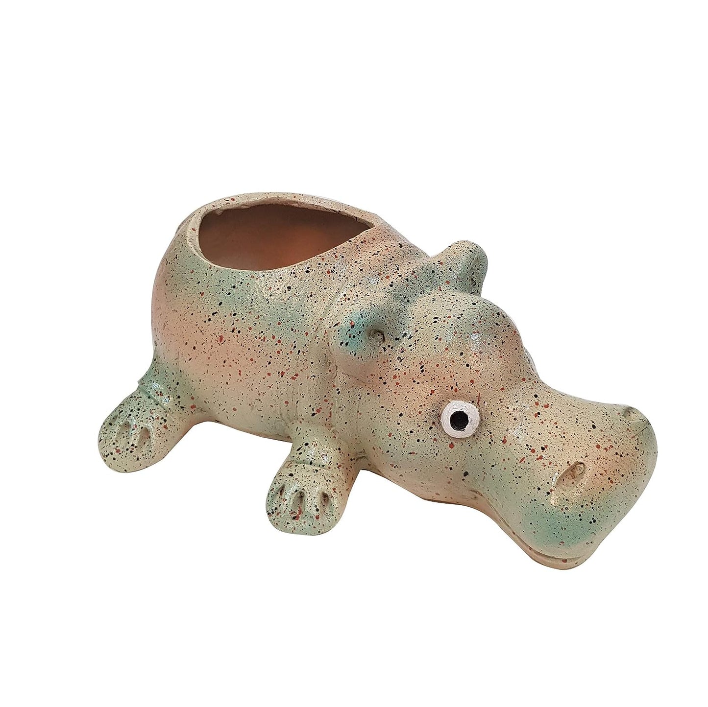 (Set of 2) Hippo Planter Set for Garden Decor