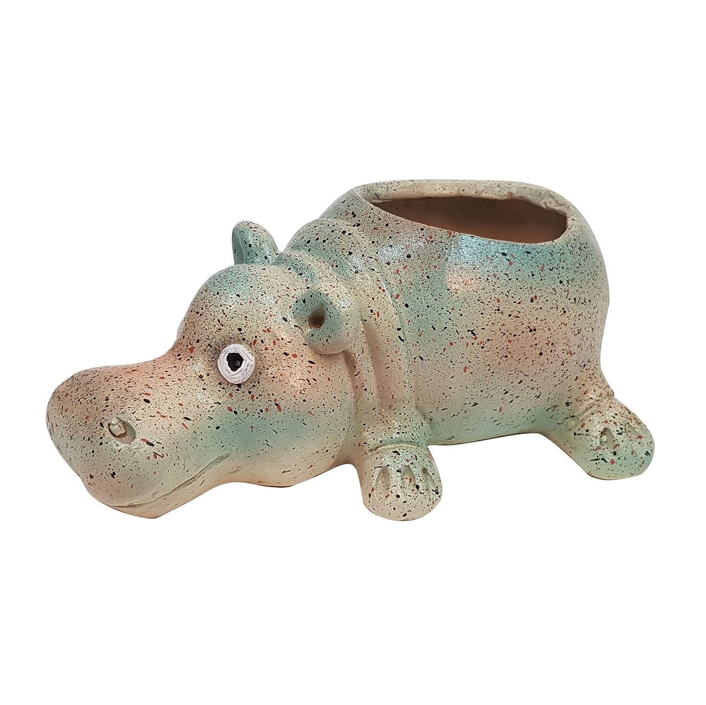 (Set of 2) Hippo Planter Set for Garden Decor