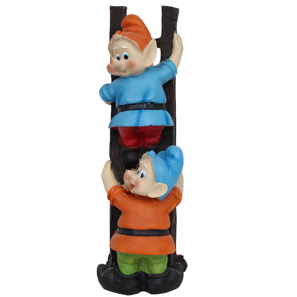 Gnome/Dwarf Climbing Stairs Statue (Blue & Orange)