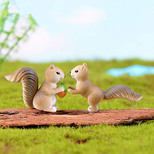 (Set of 4) Squirrels Garden Miniature Figurine