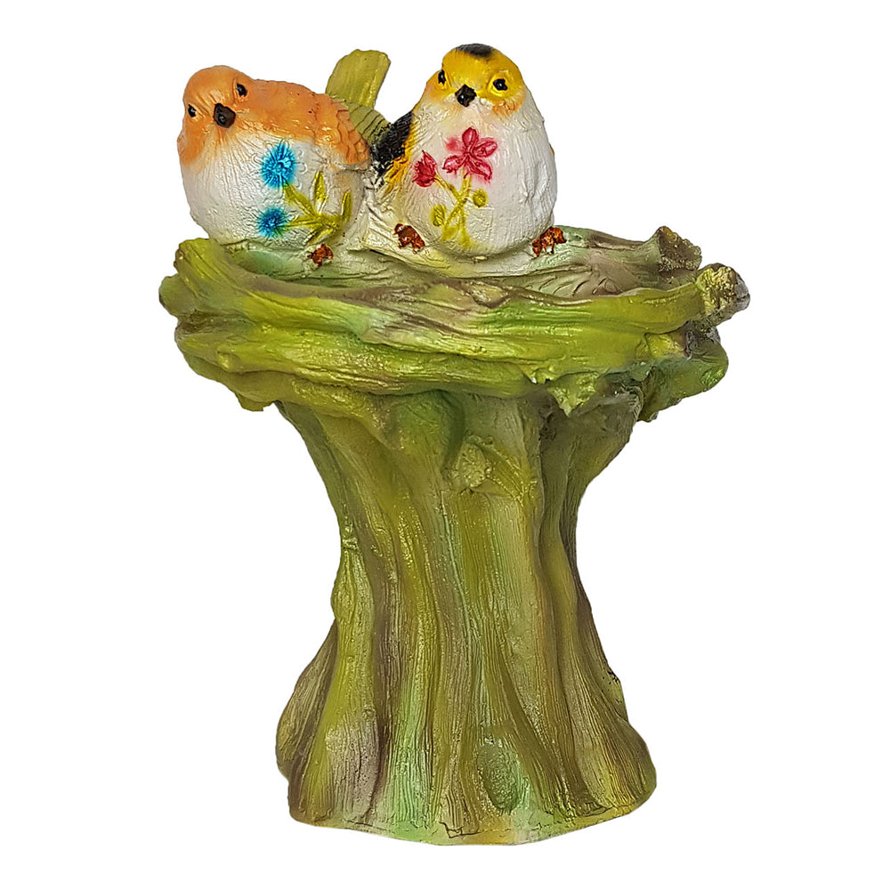 Our Green Window Bird Feeder with Two Birds on Stand for Garden Decoration