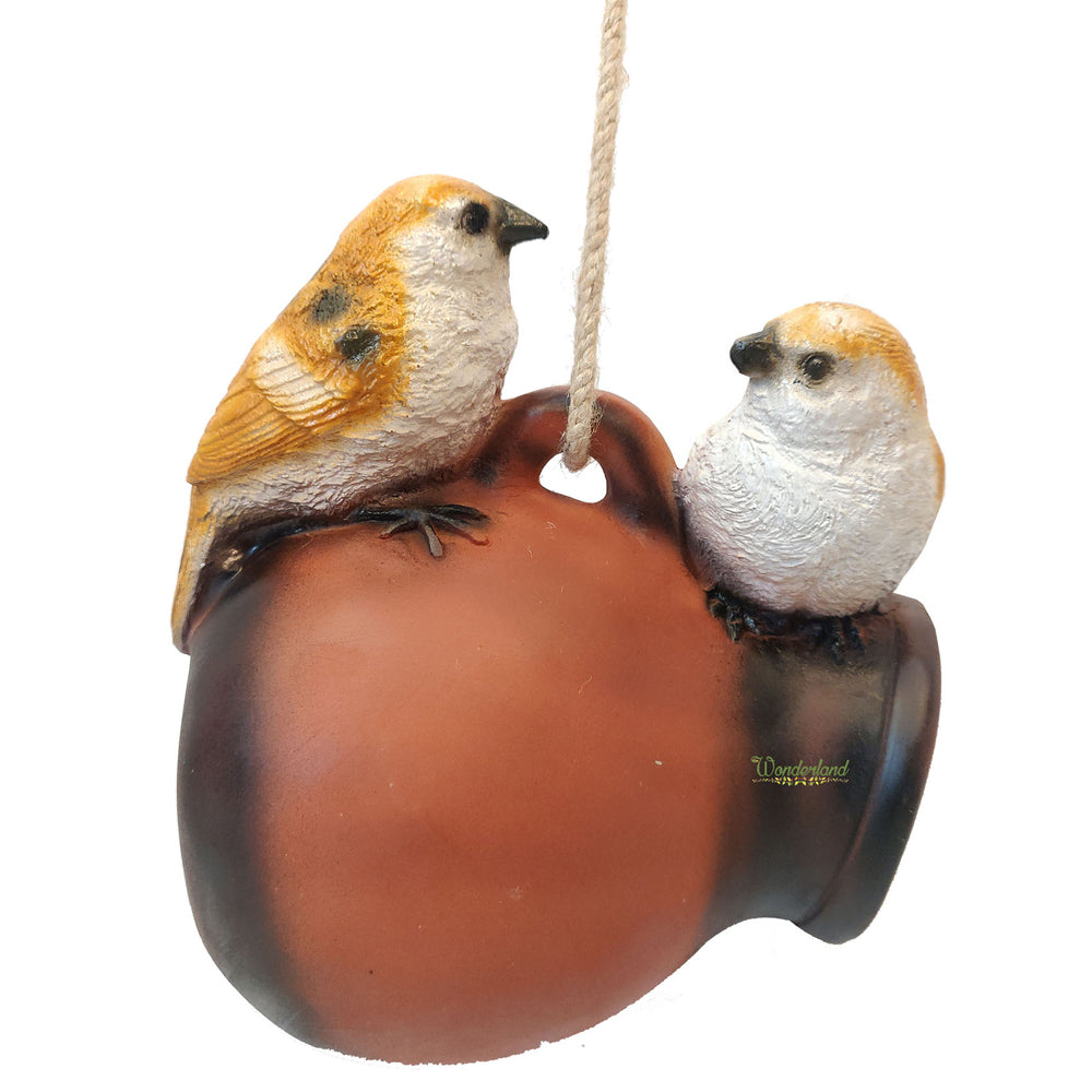 Double Hemp Hanging Bird House for Garden Decoration