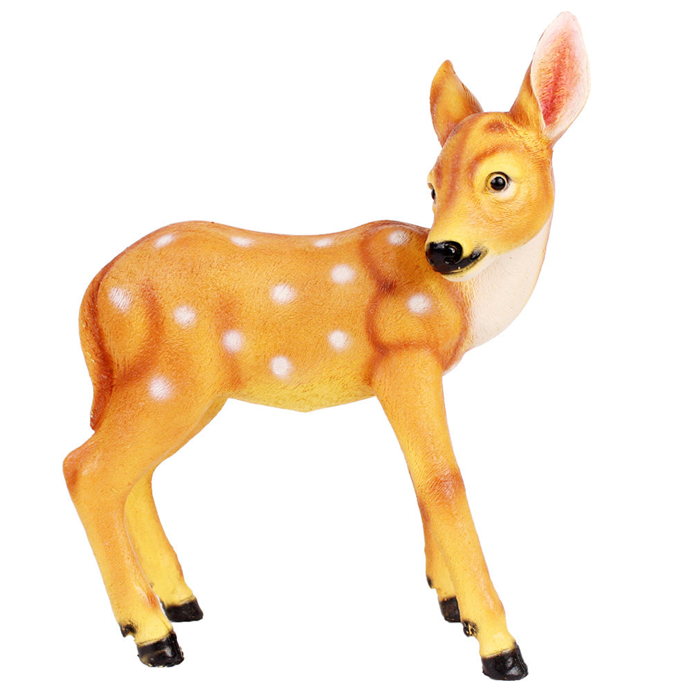 Standing Baby Deer Statue for Garden Decoration (Brown)