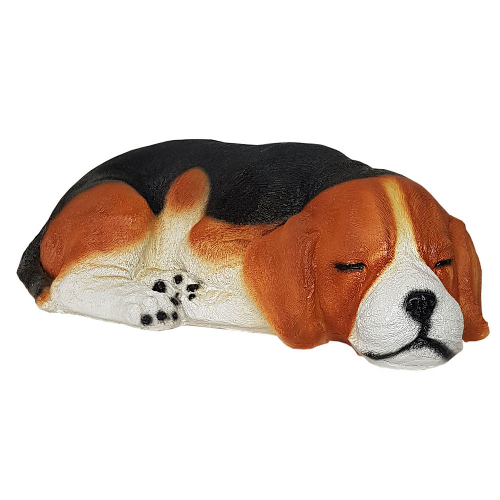 Beagle Dog Sleeping Statue for Garden Decoration (Brown)