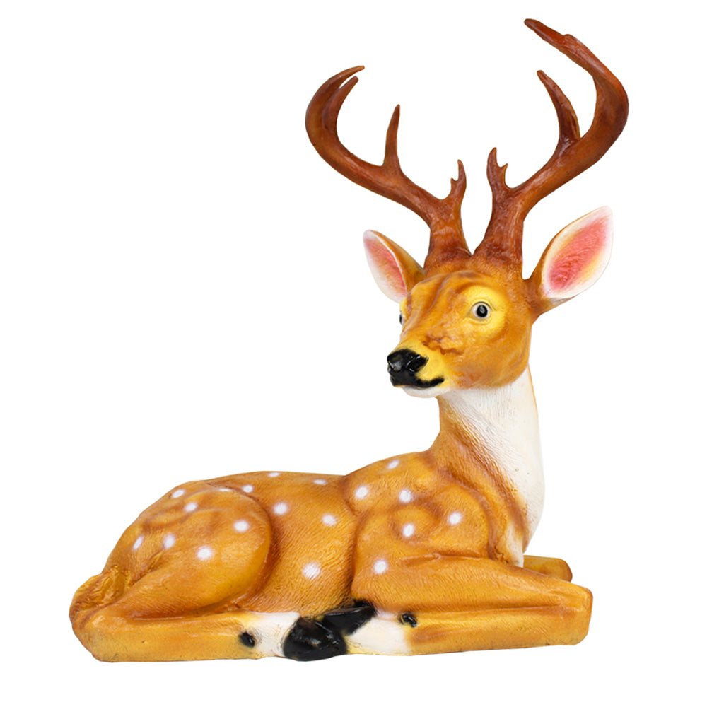 Deer with Horns Sitting for Balcony and Garden Decoration