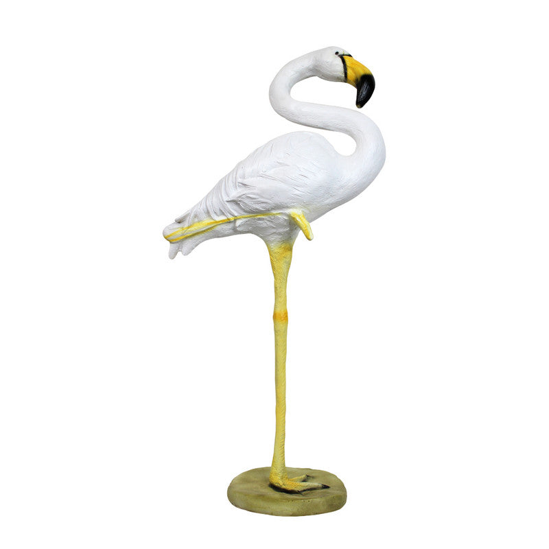 Flamingo Medium Statue for Garden Decoration (White)