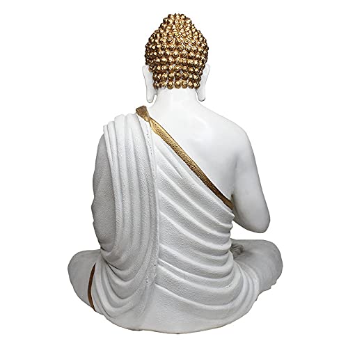 Our Green Window 21.6 inch Buddha Statue for Home Decoration (Golden White)